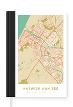 Notitieboek - Schrijfboek - Plattegrond - Katwijk aan Zee - Vintage - Notitieboekje klein - A5 formaat - Schrijfblok - Stadskaart