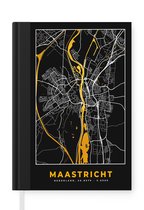 Carnet - Cahier d'écriture - Carte - Maastricht - Or - Zwart - Carnet - Format A5 - Bloc-notes