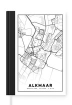 Notitieboek - Schrijfboek - Kaart - Alkmaar - Zwart - Wit - Notitieboekje klein - A5 formaat - Schrijfblok
