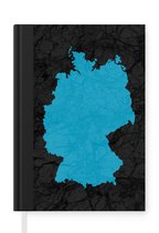 Notitieboek - Schrijfboek - Kaart - Duitsland - Blauw - Notitieboekje klein - A5 formaat - Schrijfblok
