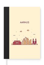 Notitieboek - Schrijfboek - Aarhus - Skyline - Denenmarken - Notitieboekje klein - A5 formaat - Schrijfblok