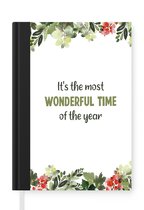 Notitieboek - Schrijfboek - Kerstmis - Quotes - Planten - Notitieboekje klein - A5 formaat - Schrijfblok - Kerst - Cadeau - Kerstcadeau voor mannen, vrouwen en kinderen