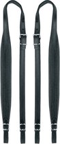 Sangles accordéon - basses 80-96 - 92-97 x 4,5cm - croûte de cuir - doublure skaï - noir