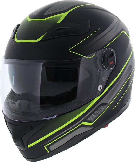 Motor / Scooter Helm - Vito Falcone - Integraalhelm - Mat zwart / geel - M - Vito