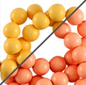 Acryl kralen shiny - 2 kleuren - 4 & 6mm - 150 stuks - orange