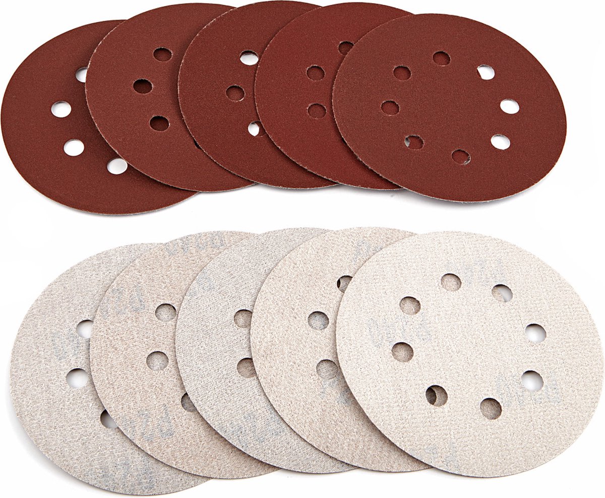 10 Stuks 150 mm K 80 Schuurschijf met Klittenband en Gaten