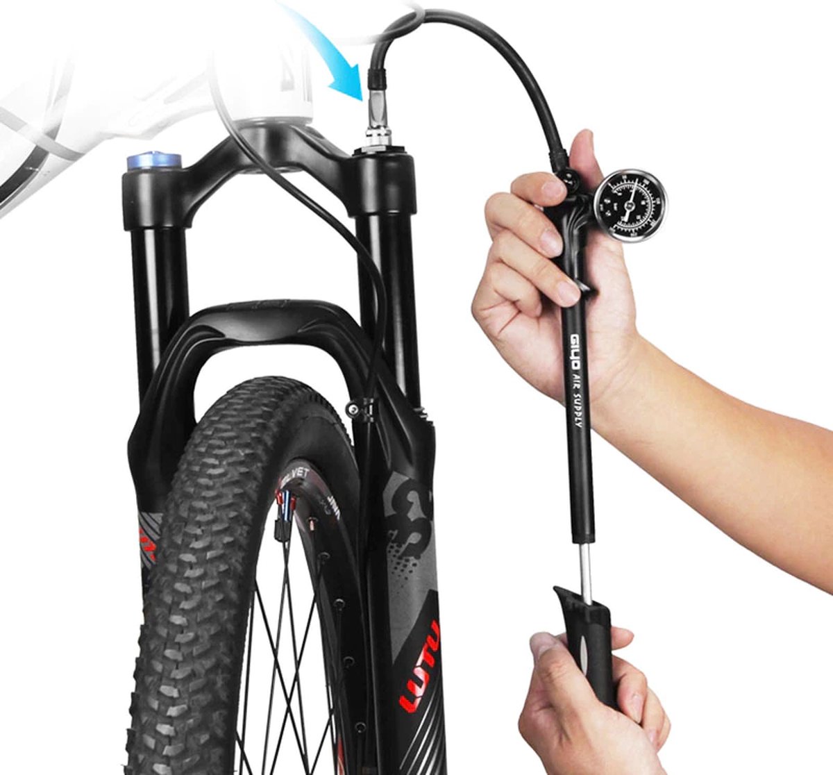 Polaza®️ Pompe à vélo à main - Pompe à vélo avec manomètre - Mini pompe à  vélo - Pompe