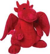 Suki Gifts Knuffel - Draak - rood - pluche - draken knuffels - 17 cm