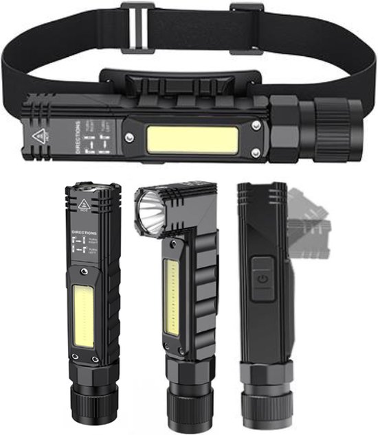 Hoofdlamp + Zaklamp functie - Led Oplaadbaar USB - 5 lichtmodi - Magneet -  Kamperen... | bol.com