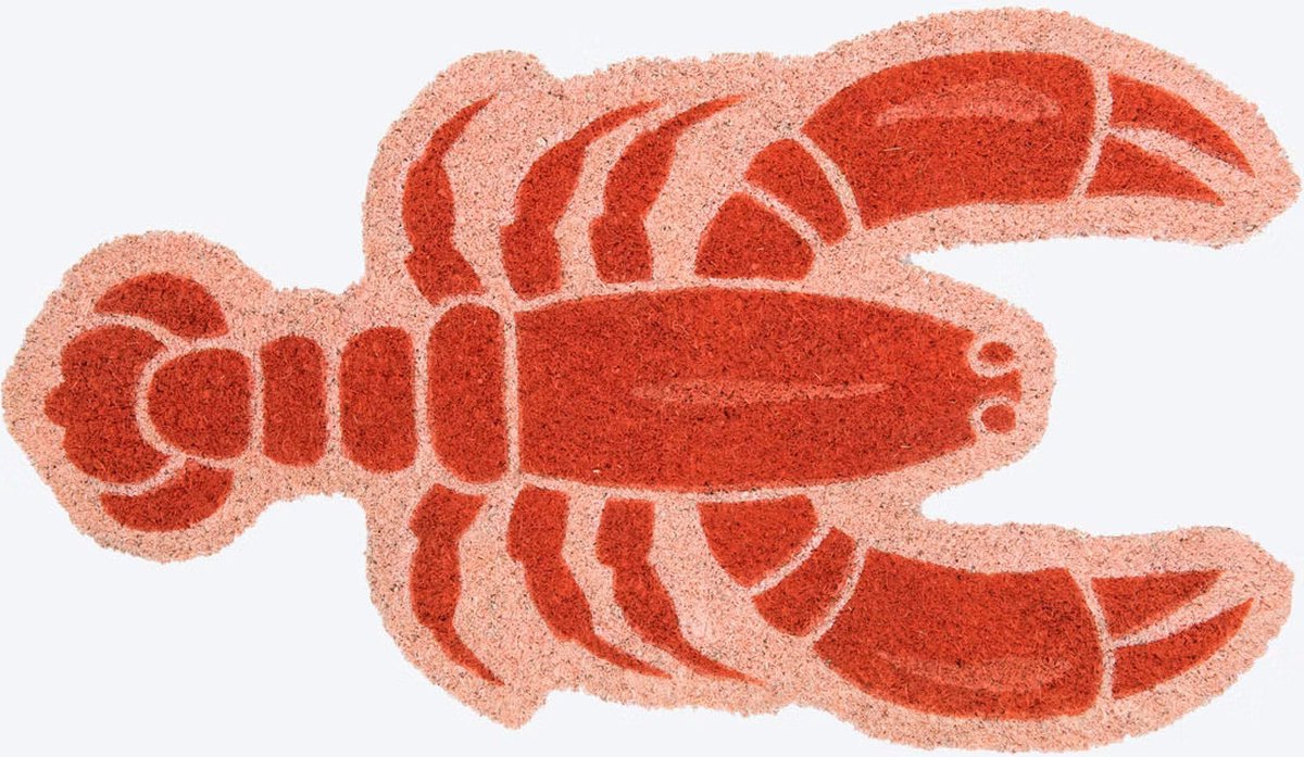 Fisura - Deurmat Kreeft 70 X 40 Cm Kokosvezel Naturel/rood