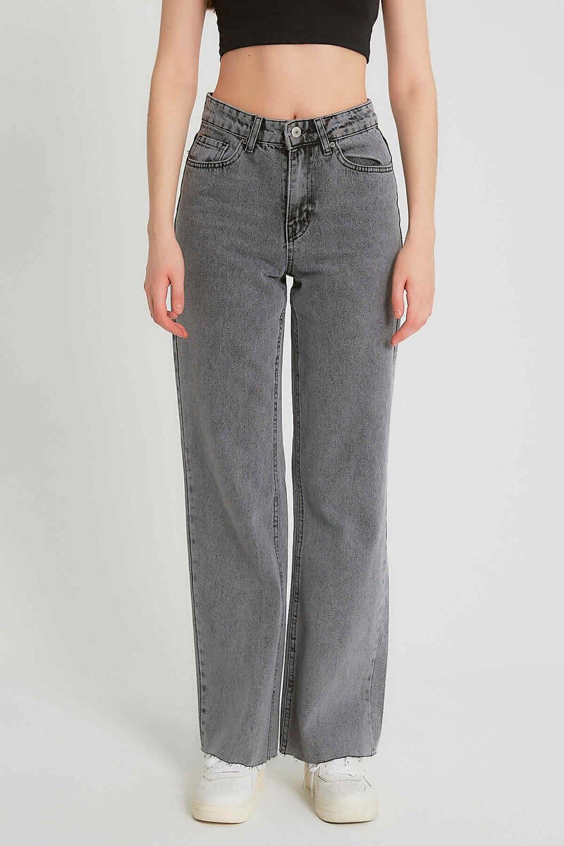 Basic Dames Jeans High Waist - D83606 - Grijs