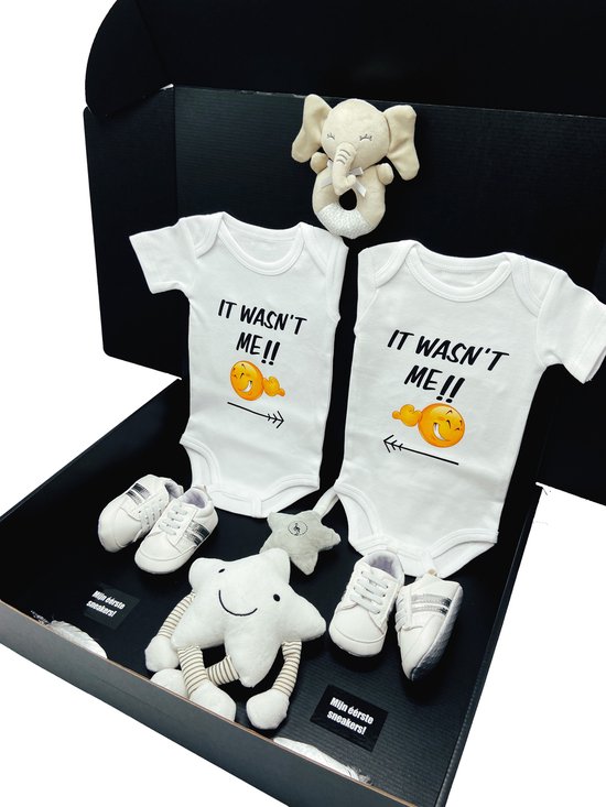 Kraamcadeau Tweeling - twins box - kan ook rechtstreeks als cadeau worden verstuurd - muziekmobiel romper kraamkado tweeling van Little Dutch — afbeelding 2