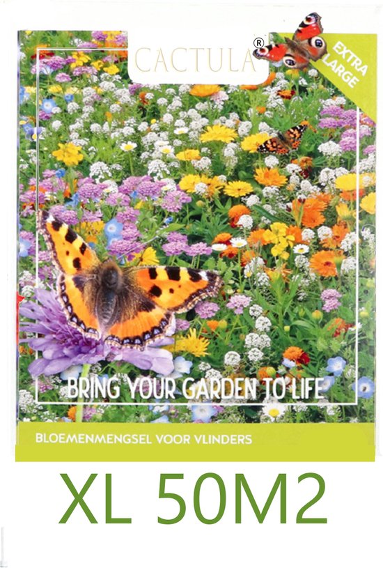 Cactula Bloemen Zaad mengsels voor Vlinders voor 50 M2 met meer dan 15 soorten bloemen!