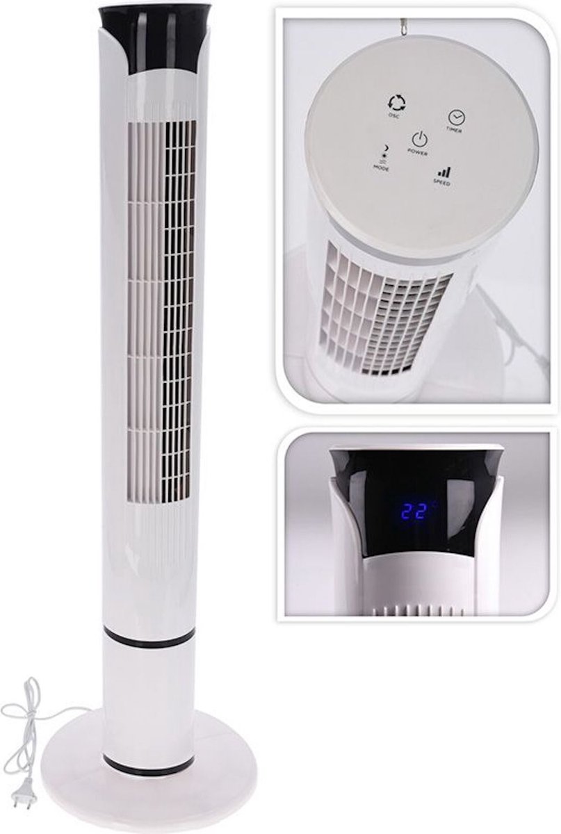 Oneiro’s Luxe Toren ventilator - 100cm - met afstandsbediening - zomer – tuin –– zomer – tuinaccessoires – koelen – ventilatoren – verkoeling – elektronica – luchtbehandeling – klimaatbeheersing – vloerventilator – tafelventilator