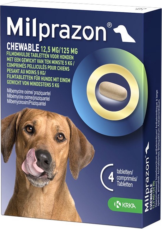 Milprazon Ontworming Kauwtabletten Hond vanaf 5 kg 4 stuks