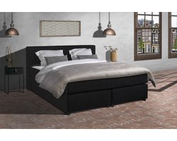 Anno 1588 - Boxspring Amsterdam - Pocketvering - Zwart - 160x200 cm - Inclusief Dekbed en Kussens