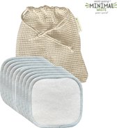 10 cotons lavables en Bamboe - Cotons lavables - Tampons démaquillants réutilisables - Coussinets d'allaitement - Compresses d'allaitement - Wit avec vert