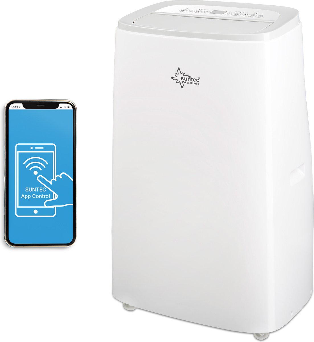 SUNTEC mobiele airco App - 12.000 BTU / 3540 W - air conditioner portable met Smart Home & WiFi - mobile airconditioning voor tot 60m² - 4 in 1 functie