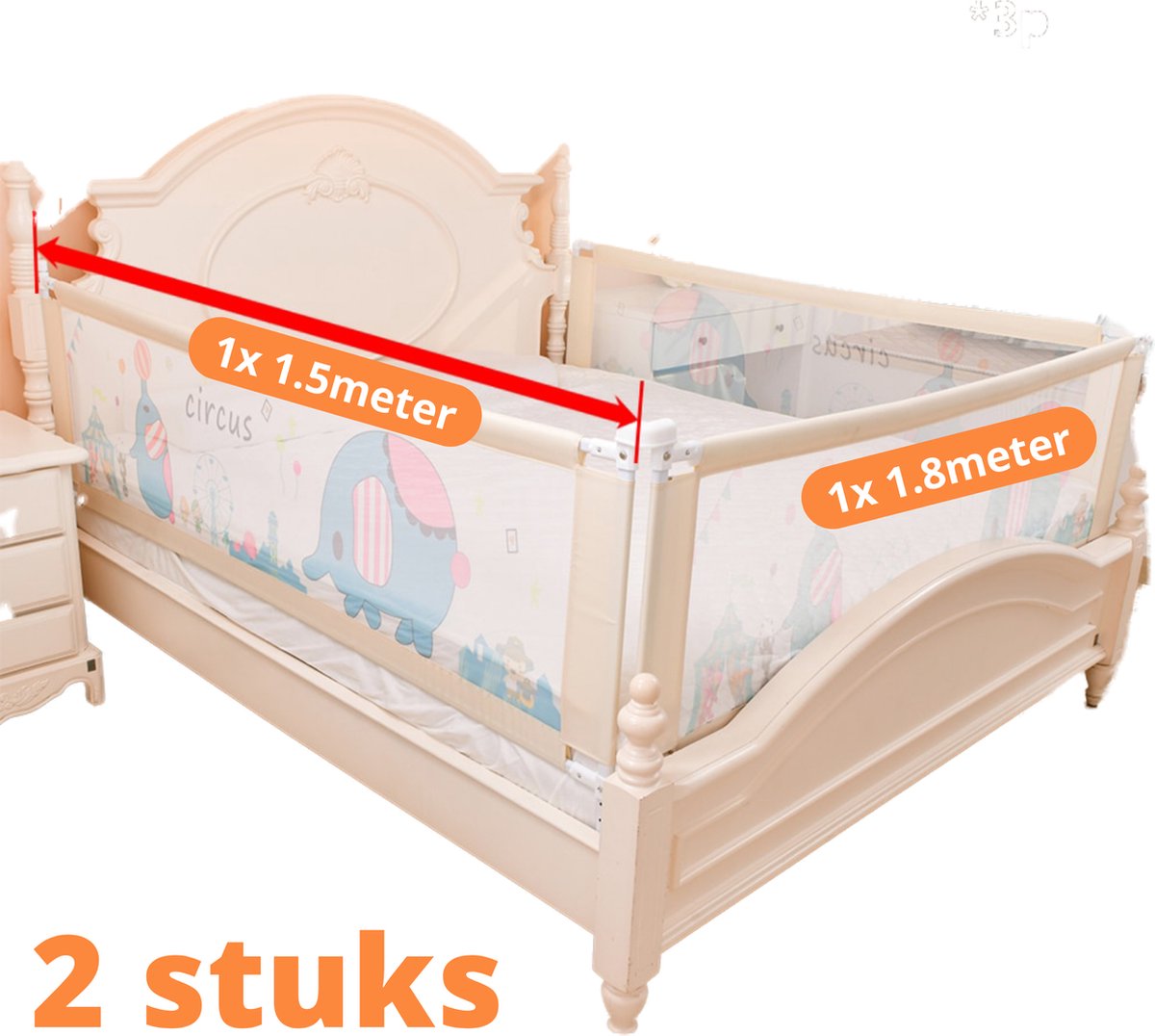 Barrière De Lit Enfant | Barrière De Protection Taupe 150x42 Cm Polyester Cfw68829 94266401