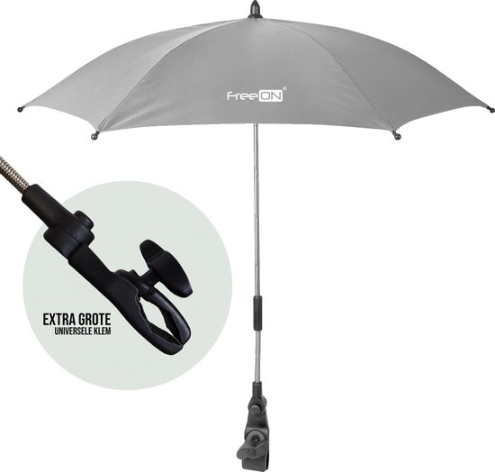 FreeON universele Parasol voor buggy, kinderwagen of wandelwagen - LichtGrijs