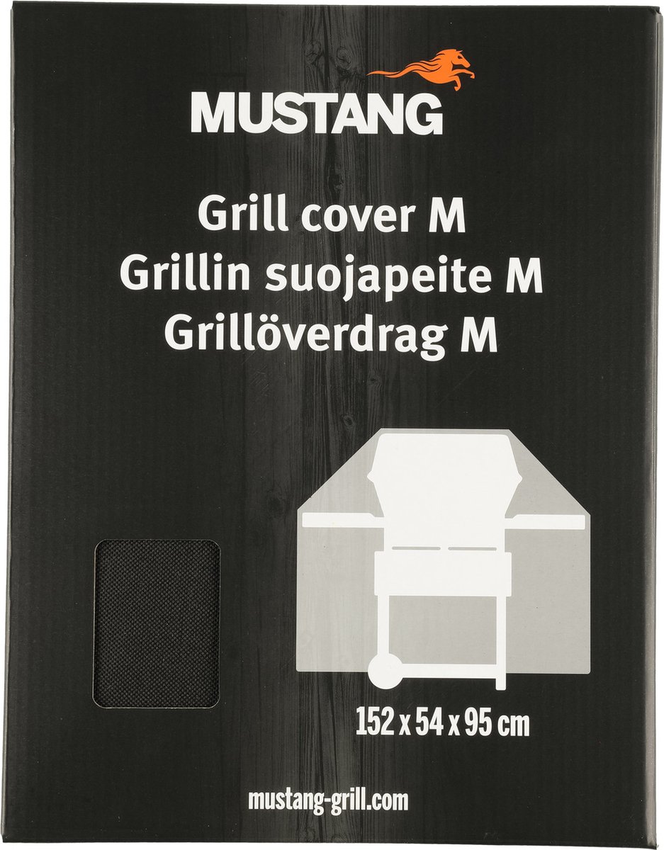 Mustang beschermhoes M 152 x 54 x 95 cm - Barbecuehoes - Zwart