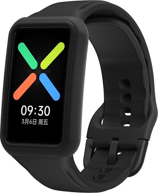 Strap it Siliconen case zwart bescherm hoesje geschikt voor Oppo Watch Free zwarte. bol