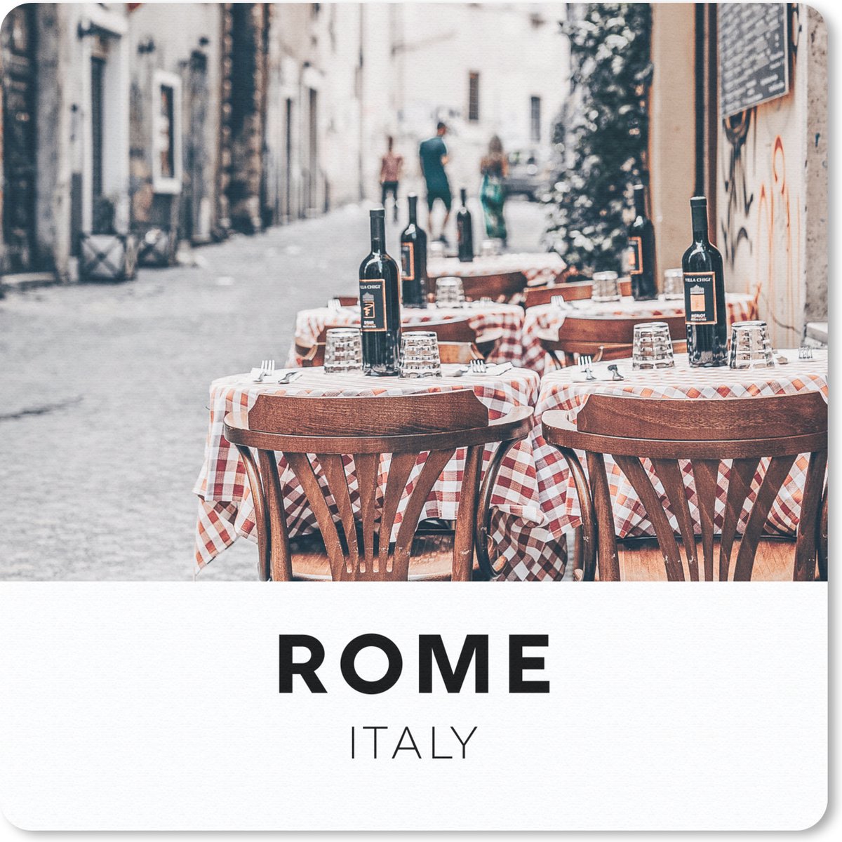 Muismat 30x30 cm - Mousepad Italië - Rome - Restaurant - Muismatten