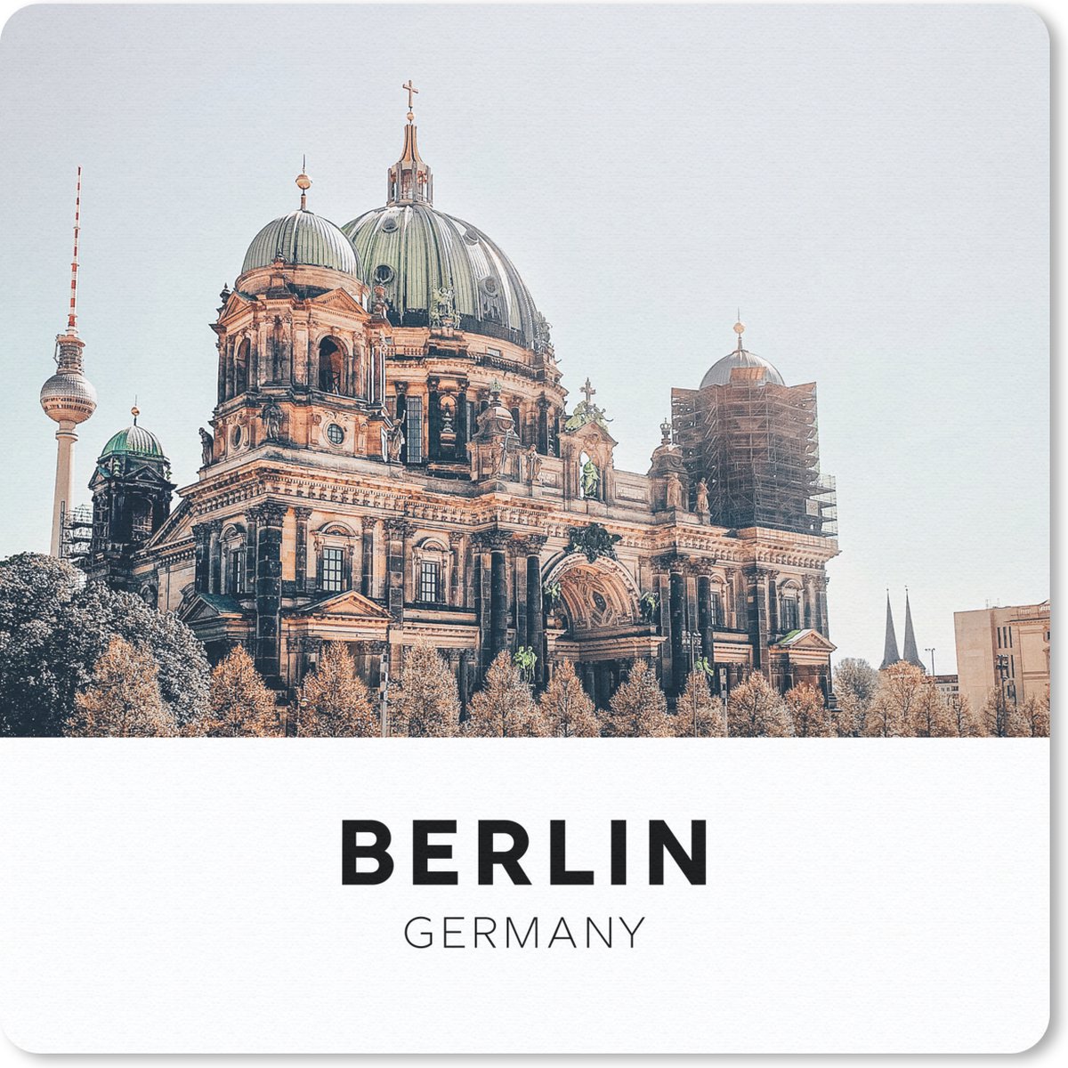 Muismat 30x30 cm - Mousepad Duitsland - Berlijn - Domtoren - Muismatten