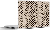 Laptop sticker - 17.3 inch - Beige - Stippen - Patronen - Zwart - 40x30cm - Laptopstickers - Laptop skin - Cover