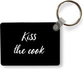 Sleutelhanger - Quotes - Spreuken - Zoen - Kiss the cook - Kok - Uitdeelcadeautjes - Plastic