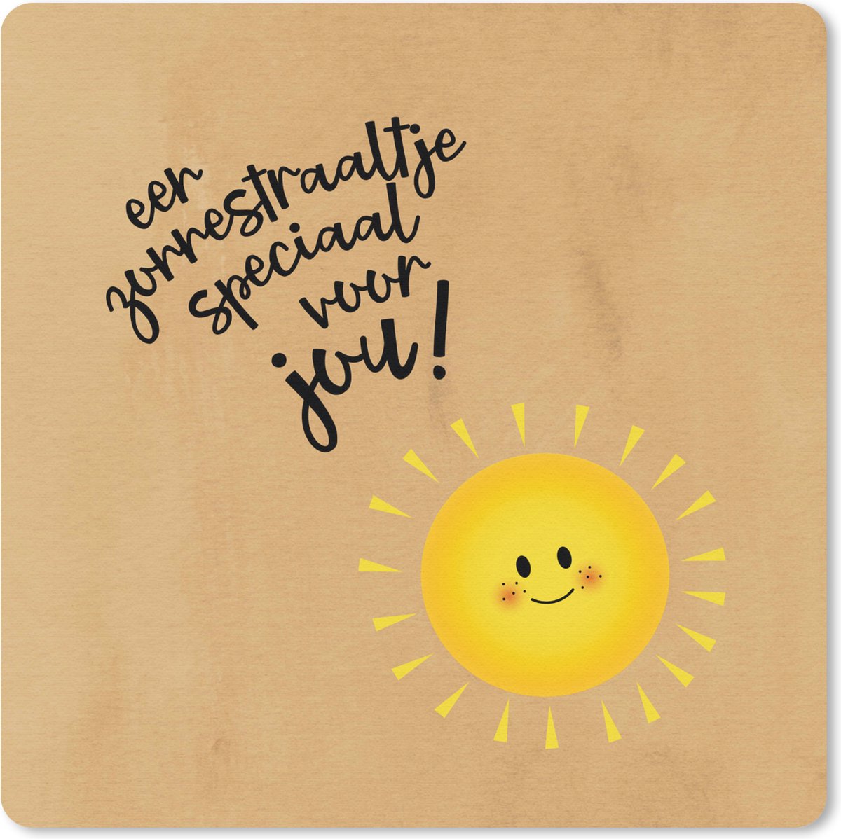 Muismat 20x20 cm - Mousepad Beterschap - Spreuken - Geel - Zon - Muismatten