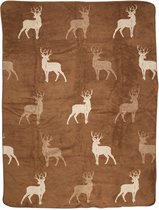 Vloerkleed - Tapijt - Plaid Hert Roze Polyester 170x134x0,5cm | Mars & More
