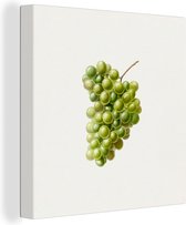 Canvas Schilderij Druiven - Fruit - Groen - 20x20 cm - Wanddecoratie