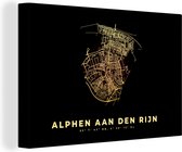 Canvas Schilderij Plattegrond - Kaart - Stadskaart - Alphen aan den Rijn - 120x80 cm - Wanddecoratie