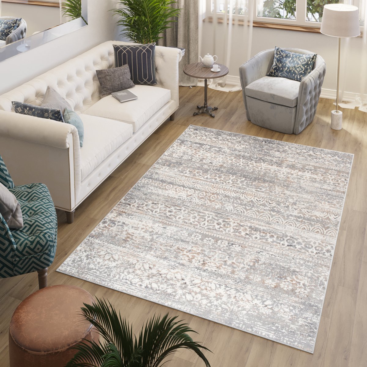 Tapiso Valley Vloerkleed Vintage Laagpolig Woonkamer Tapijt Maat- 160x220