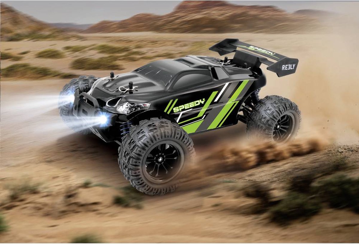 Buy Reely Speedy Black/green Brushed 1:18 RC model car Electric Truggy 4WD  RtR 2,4 GHz Incl. batteries and charger