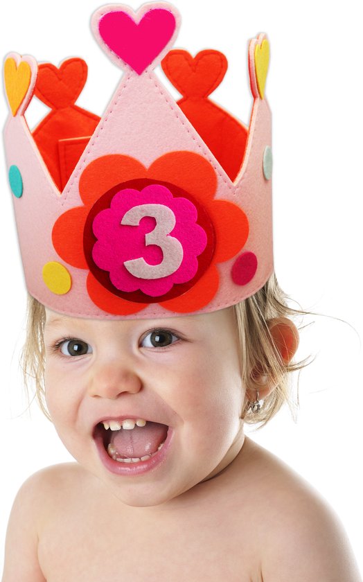 Puk Art© | Verjaardagskroon | verjaardagshoed | kroontje prinses | baby | 0  tot 10... | bol.com