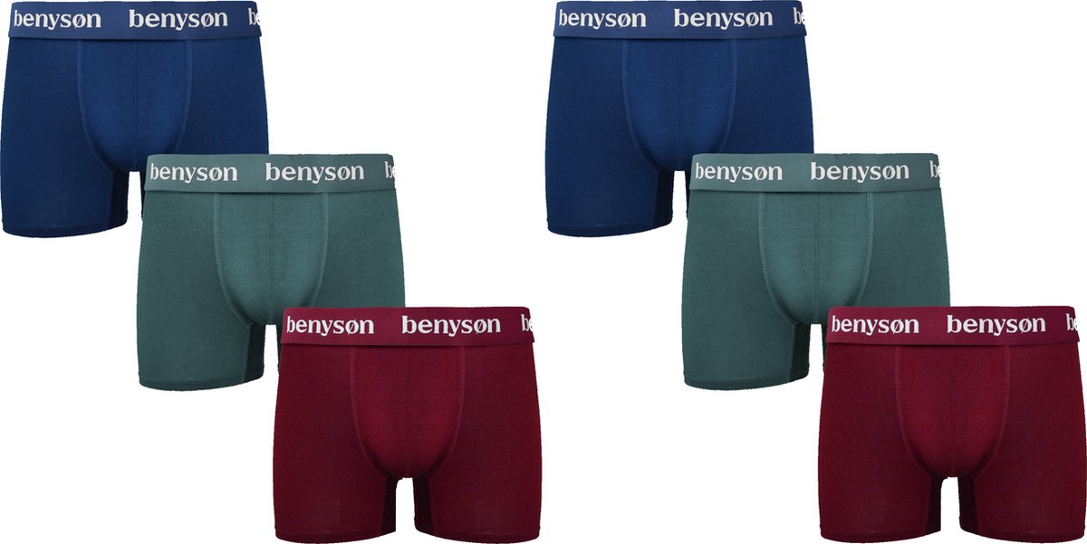 Benyson Bamboe Onderbroek - Boxershort 6-pack multicolor - Maat M