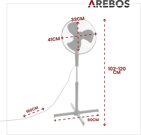 50 cm Westinghouse Yucon II Standventilator in mattschwarzem/silberfarbenem Metall und Flügeln in AB 50 cm Westinghouse Yucon II Standventilator in mattschwarzem/silberfarbenem Metall und Flügeln in AB