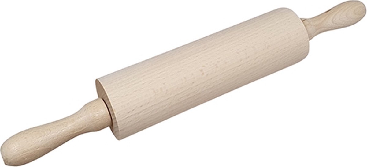 Traditionele deegroller in hout (beuk) - Zeer degelijk - Kindvriendelijk - Diameter 6cm - Lengte 39cm
