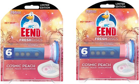 Wc eend Fresh discs Cosmic Peach  2 x 6 Freshdiscs - Limited edition