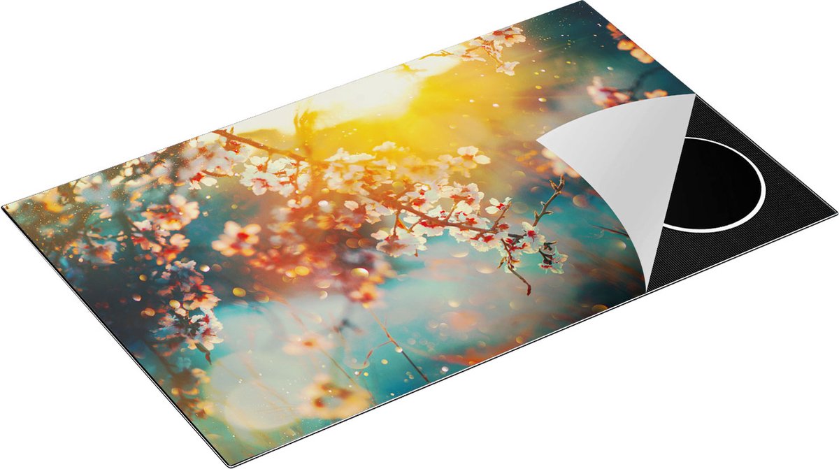 Chefcare Inductie Beschermer Bloesemboom tijdens Zonsondergang - Bloem - 85x50 cm - Afdekplaat Inductie - Kookplaat Beschermer - Inductie Mat