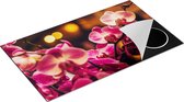 Chefcare Inductie Beschermer Roze Orchidee Bloemen - 90x50 cm - Afdekplaat Inductie - Kookplaat Beschermer - Inductie Mat