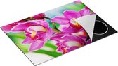 Chefcare Inductie Beschermer Licht Paarse Orchidee Bloemen - 75x50 cm - Afdekplaat Inductie - Kookplaat Beschermer - Inductie Mat