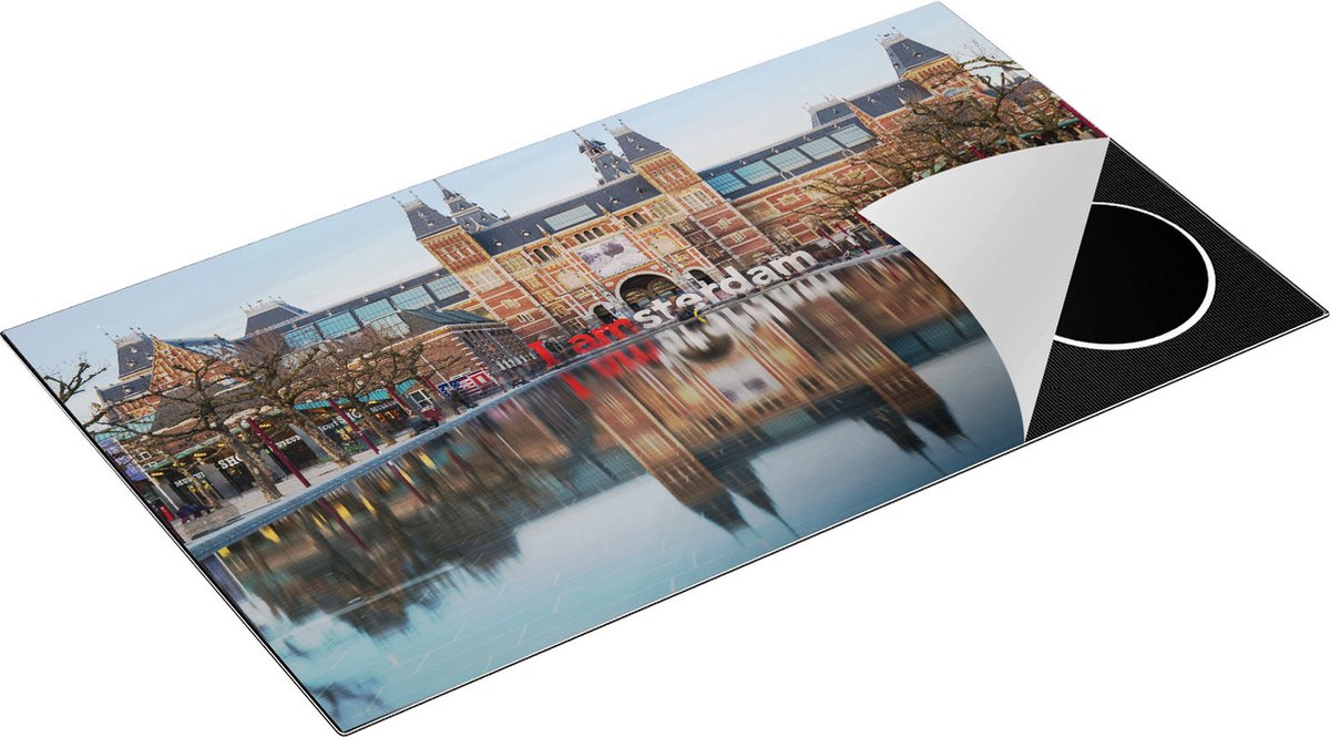 Chefcare Inductie Beschermer Amsterdam Rijksmuseum - I Amsterdam Tekst - 91,6x52,7 cm - Afdekplaat Inductie - Kookplaat Beschermer - Inductie Mat