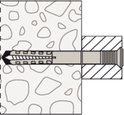 Schematische weergave van plug in beton.