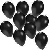 Bellatio Decorations latex ballonnen - 20x stuks - zwart 27 cm - helium of lucht - verjaardag / versieringen