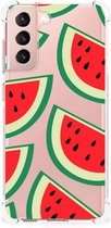 Smartphone hoesje Geschikt voor Samsung Galaxy S21 FE Telefoonhoesje met tekst met transparante rand Watermelons