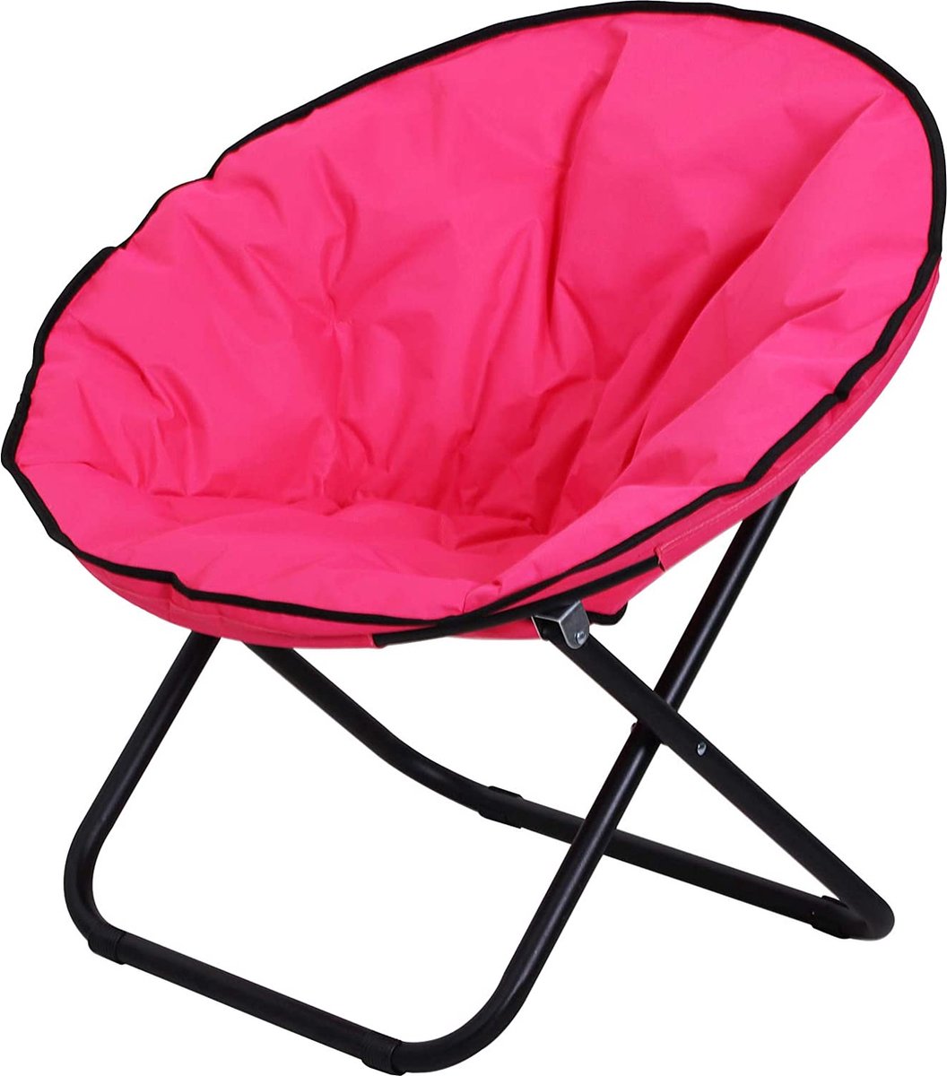 CGPN klapfauteuil klapstoel campingstoel tuinstoel gestoffeerde stoel lounge stoel opvouwbaar metaal + oxford stof roze 80 x 80 x 75 cm