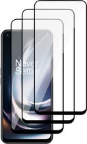 Screenprotector geschikt voor OnePlus Nord CE 2T - Gehard Glas Beschermglas Tempered Glass Volledig Dekkende Screen Protector - 3 Stuks